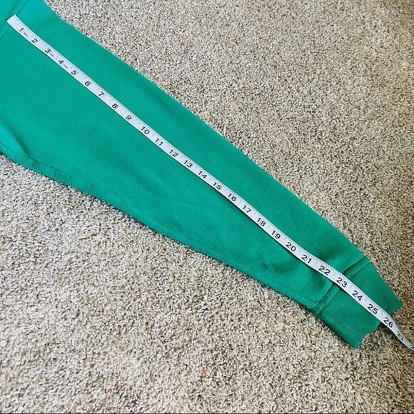 Vintage 90s Champion Spell Out Sweater Hooded Sz L Green Sweatshirt Big Logo Y2K - Picture 9 of 12